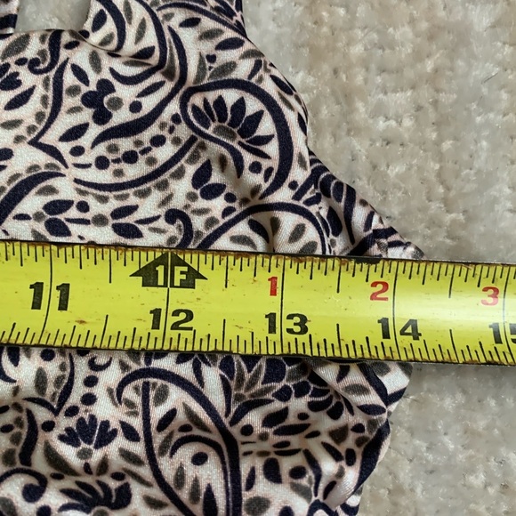 Athleta Paisley Print Ruched Tankini 34B/C Tan Cream Swimwear Top Vacation - Picture 11 of 11